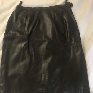 Vintage leather Saint Laurent Skirt
